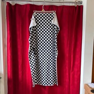 AVEDA Black and White Checkered Towel